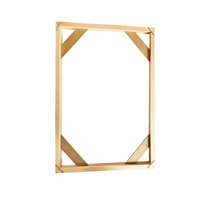 Gold geometric frame on a white background